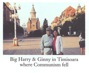 Big Harry and Ginny in Timisoara where Communism fell